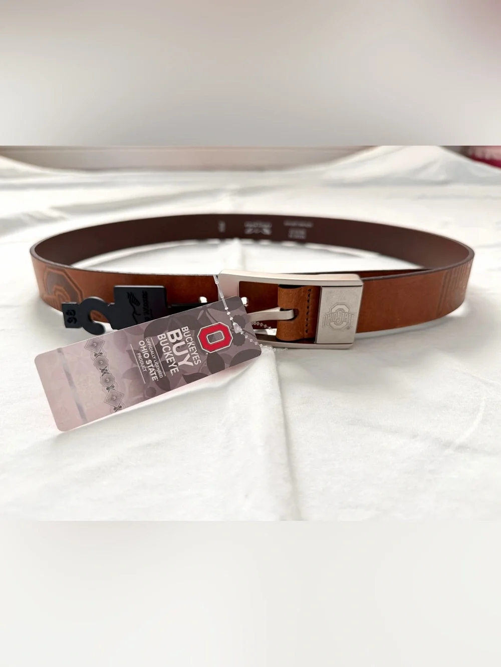 Ohio State Buckeyes Brandish Leather Belt - Brown | Size 38 | Eagles Wings